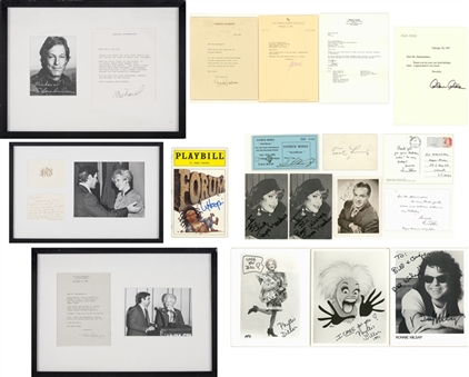 Collection of (18) Actors & Musicians Signed Corrrespondence & Photos (JSA)